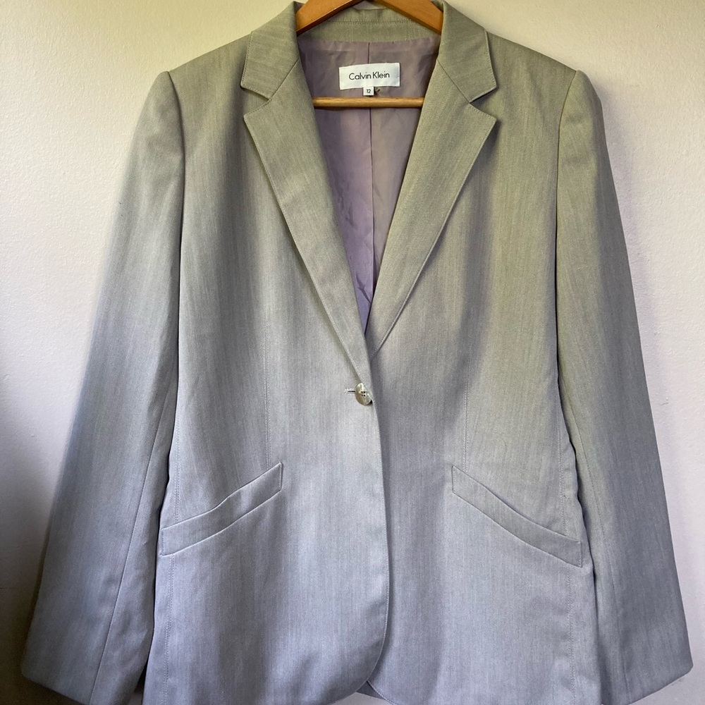 Calvin Klein business suit jacket herringbone size 12